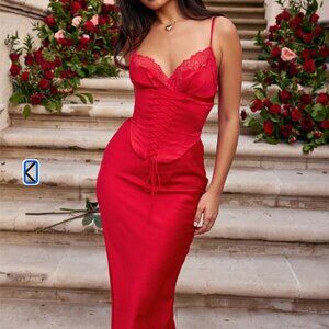 New with tag House of CB Salma red dress